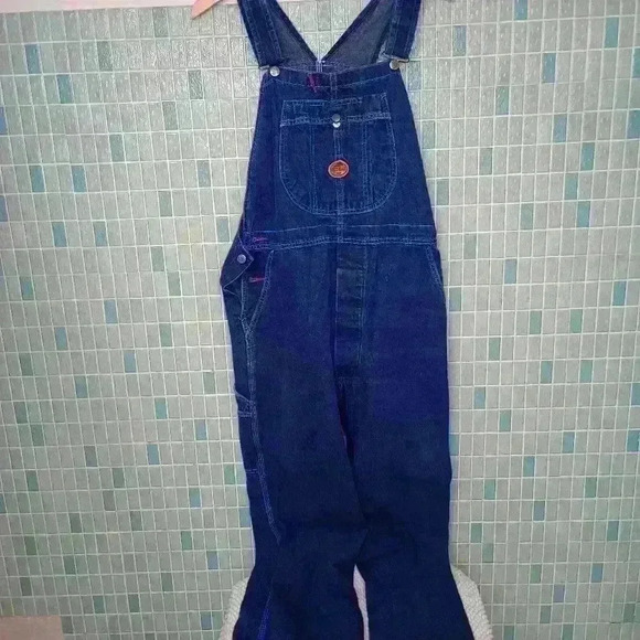 Red Kap Blue Jean Cotton Overalls with Red thread - Picture 2 of 12